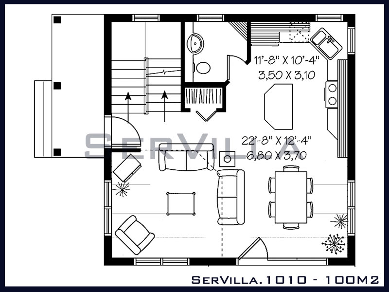 100 m2 Çelik Konstrüksiyon Villa Modeli 10 100 m2 Çelik Konstrüksiyon Villa Modeli 10