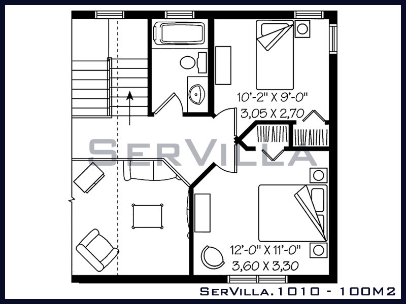 100 m2 Çelik Konstrüksiyon Villa Modeli 10 100 m2 Çelik Konstrüksiyon Villa Modeli 10