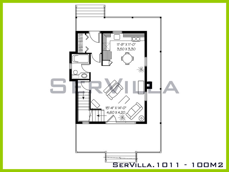 100 m2 Çelik Konstrüksiyon Villa Modeli 11 100 m2 Çelik Konstrüksiyon Villa Modeli 11