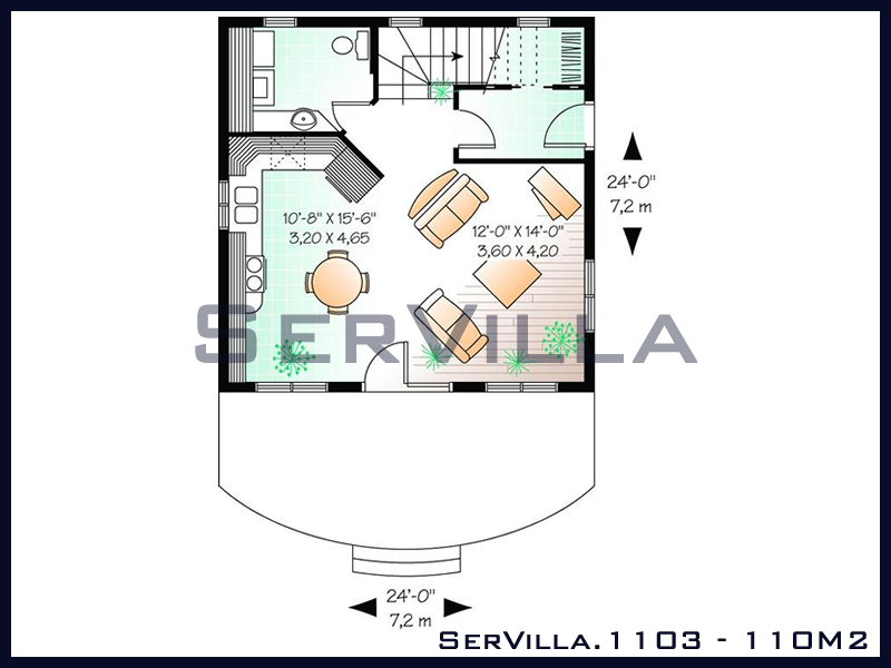110 m2 Çelik Konstrüksiyon Villa Modeli 3 110 m2 Çelik Konstrüksiyon Villa Modeli 3