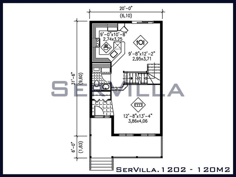 120 m2 Çelik Konstrüksiyon Villa Modeli 2 120 m2 Çelik Konstrüksiyon Villa Modeli 2