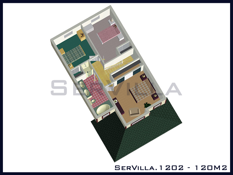 120 m2 Çelik Konstrüksiyon Villa Modeli 2 120 m2 Çelik Konstrüksiyon Villa Modeli 2
