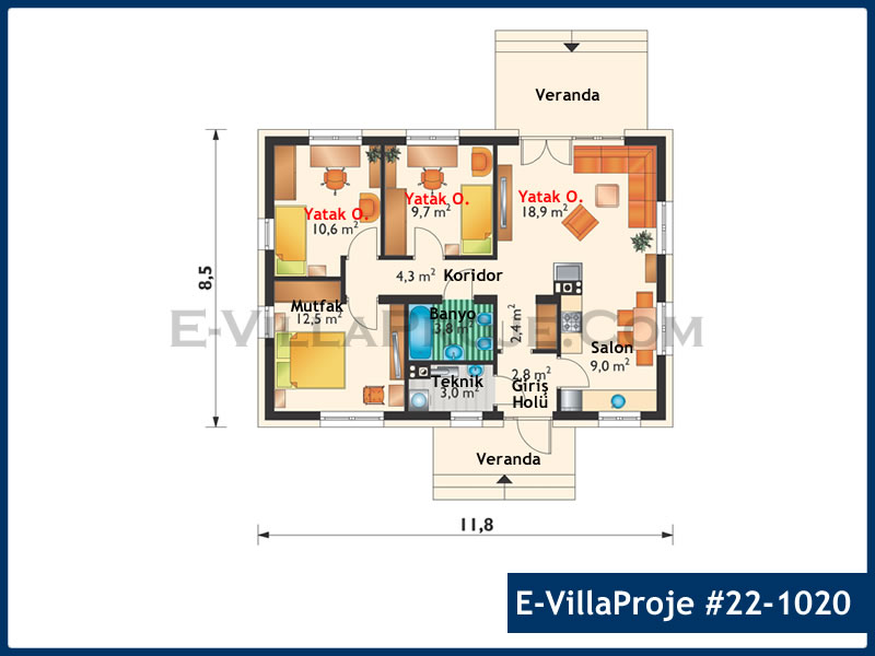 Ev Villa Proje #22 - 1020 Çelik Ev Projesi - Görsel 2