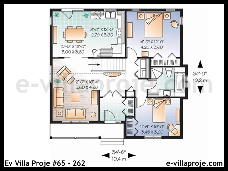 Ev Villa Proje #65 - 262 Çelik Ev Projesi - Görsel 2