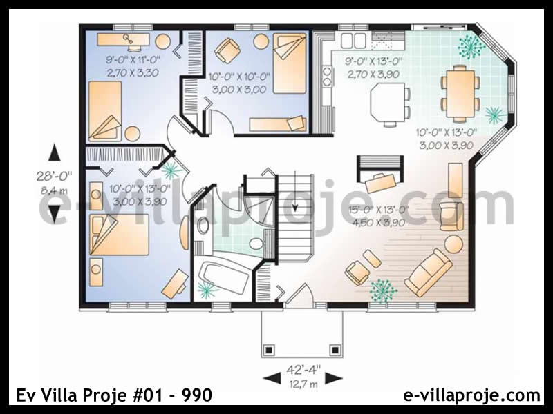 Ev Villa Proje #01 - 990 Çelik Ev Projesi - Görsel 2
