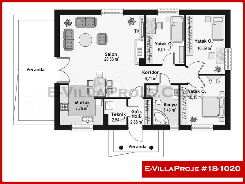 Ev Villa Proje #18 - 1020 Çelik Ev Projesi - Görsel 2