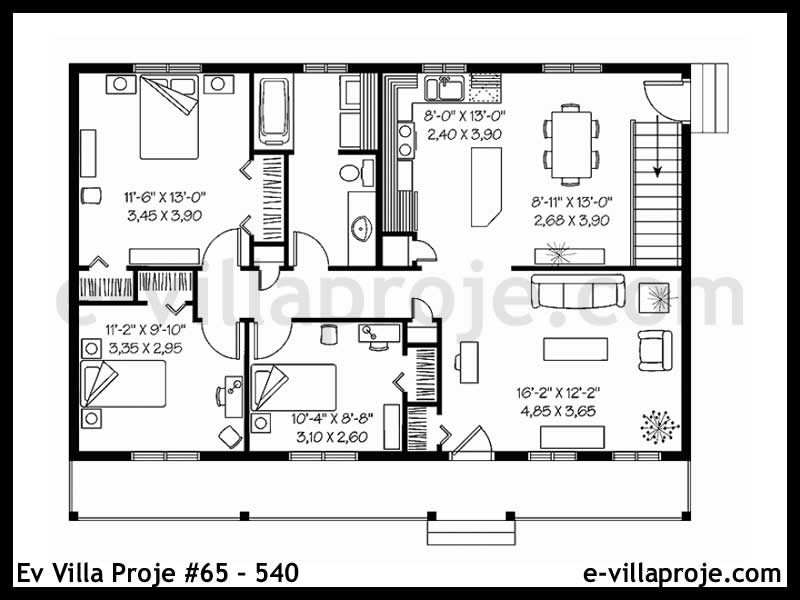 Ev Villa Proje #65 - 540 Çelik Ev Projesi - Görsel 2