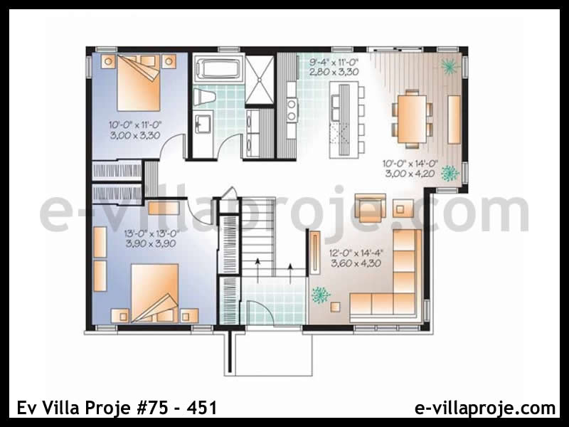 Ev Villa Proje #75 - 451 Çelik Ev Projesi - Görsel 2