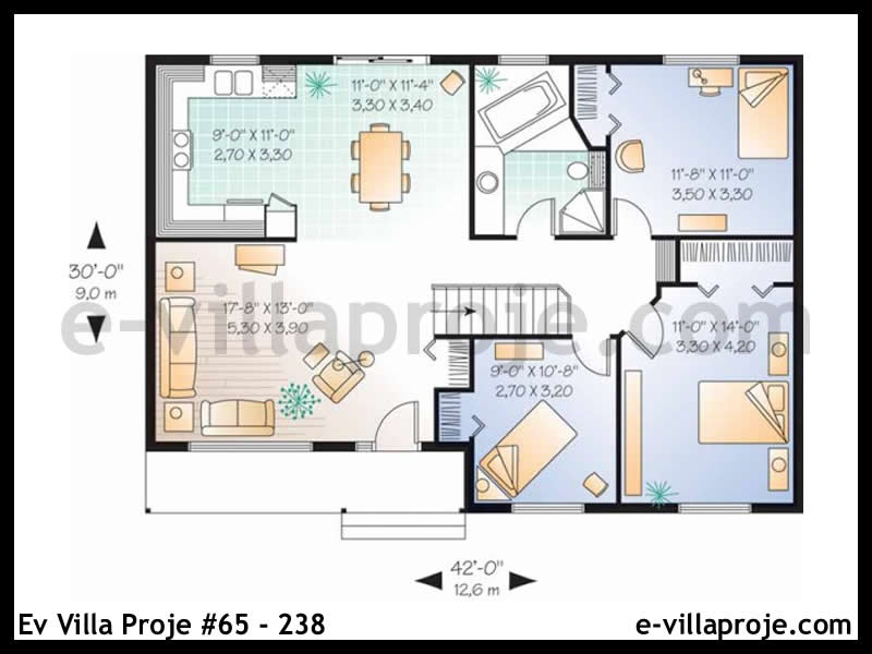 Ev Villa Proje #65 - 238 Çelik Ev Projesi - Görsel 2