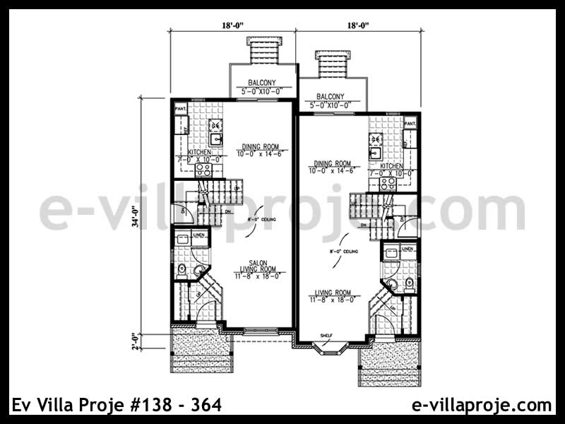 Ev Villa Proje #138 - 364 Çelik Ev Projesi - Görsel 2