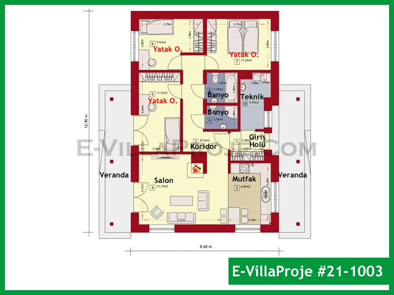 Ev Villa Proje #21 - 1003 Çelik Ev Projesi - Görsel 2