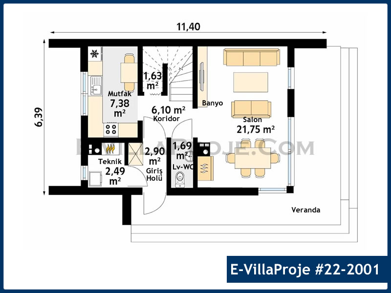 Ev Villa Proje #22 - 2001 Çelik Ev Projesi - Görsel 2