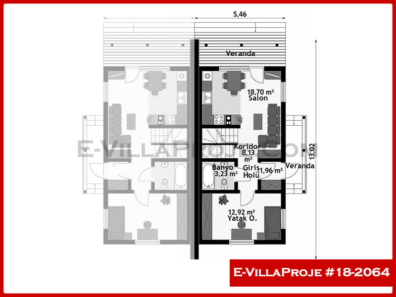 Ev Villa Proje #18 - 2064 Çelik Ev Projesi - Görsel 2