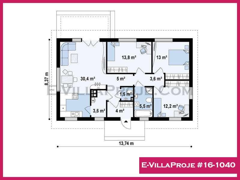 Ev Villa Proje #16 - 1040 Çelik Ev Projesi - Görsel 2