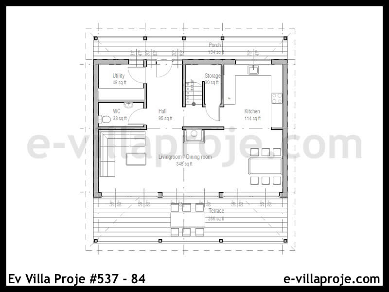 Ev Villa Proje #537 - 84 Çelik Ev Projesi - Görsel 2