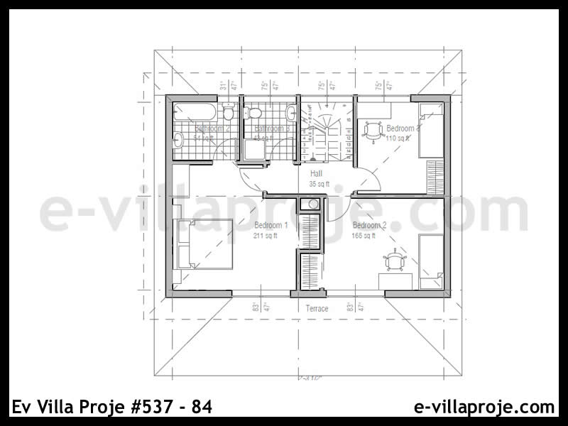 Ev Villa Proje #537 - 84 Çelik Ev Projesi - Görsel 3