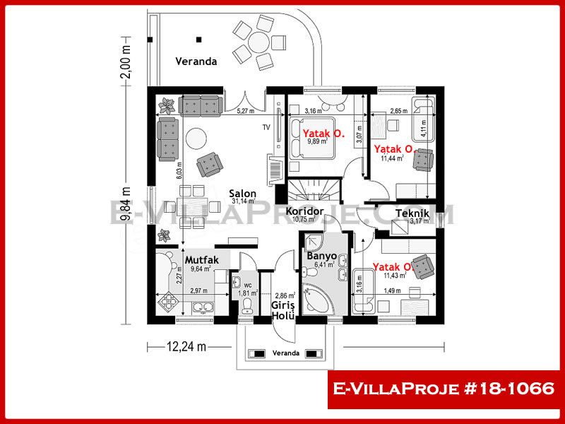 Ev Villa Proje #18 - 1066 Çelik Ev Projesi - Görsel 2