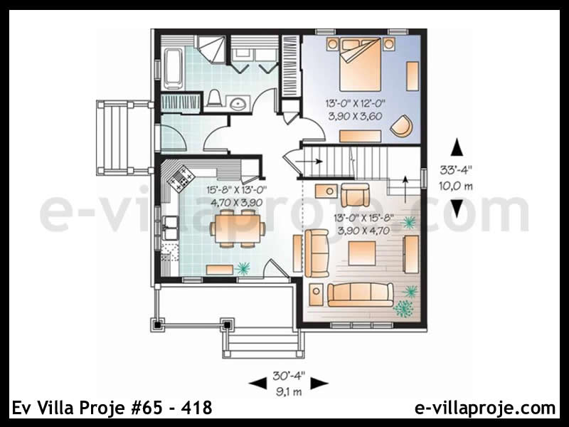 Ev Villa Proje #65 - 418 Çelik Ev Projesi - Görsel 2