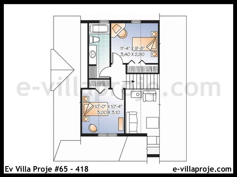 Ev Villa Proje #65 - 418 Çelik Ev Projesi - Görsel 3