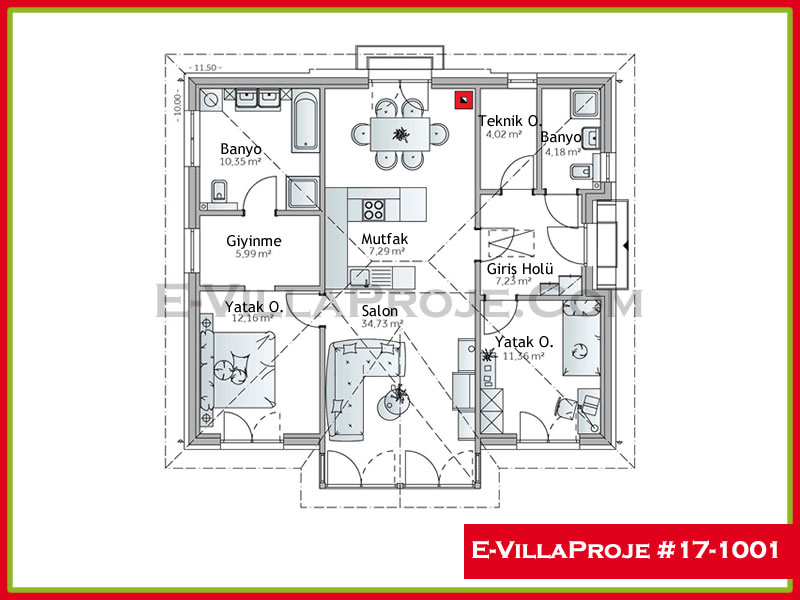 Ev Villa Proje #17 - 1001 Çelik Ev Projesi - Görsel 2