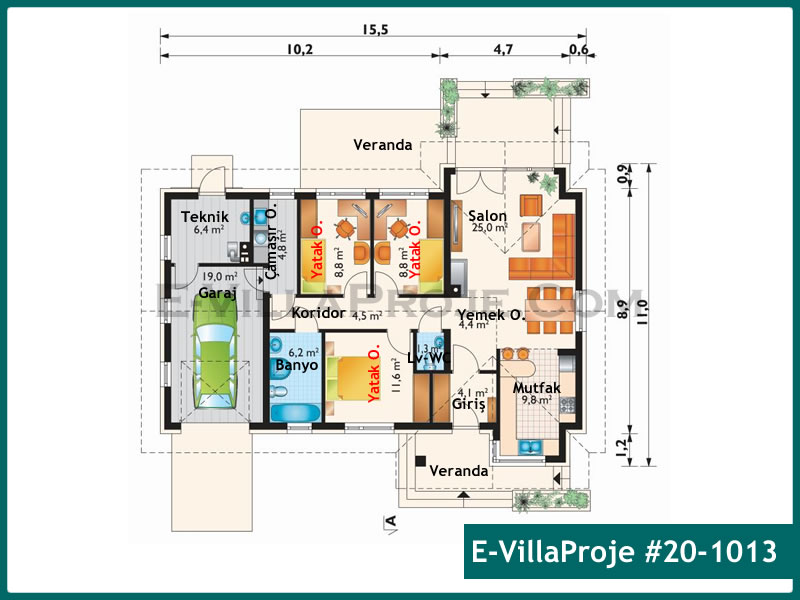 Ev Villa Proje #20 - 1013 Çelik Ev Projesi - Görsel 2