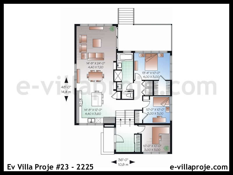 Ev Villa Proje #23 - 2225 Çelik Ev Projesi - Görsel 2