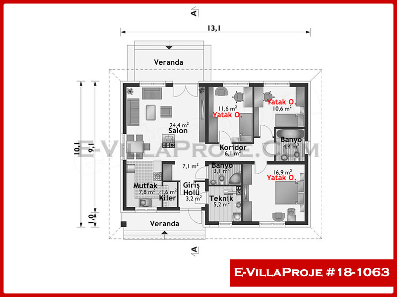 Ev Villa Proje #18 - 1063 Çelik Ev Projesi - Görsel 2