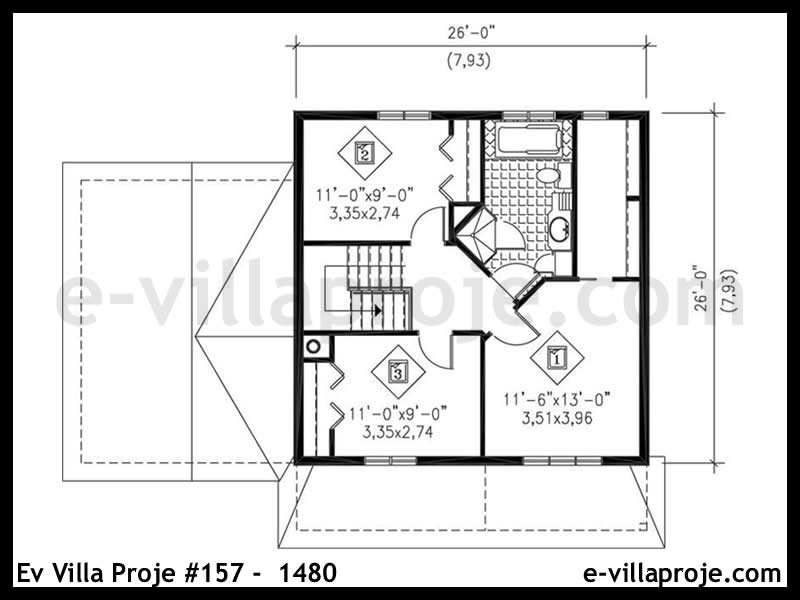 Ev Villa Proje #157 - 1480 Çelik Ev Projesi - Görsel 3