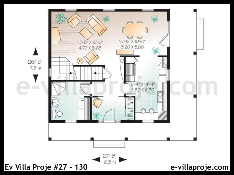 Ev Villa Proje #27 - 130 Çelik Ev Projesi - Görsel 2