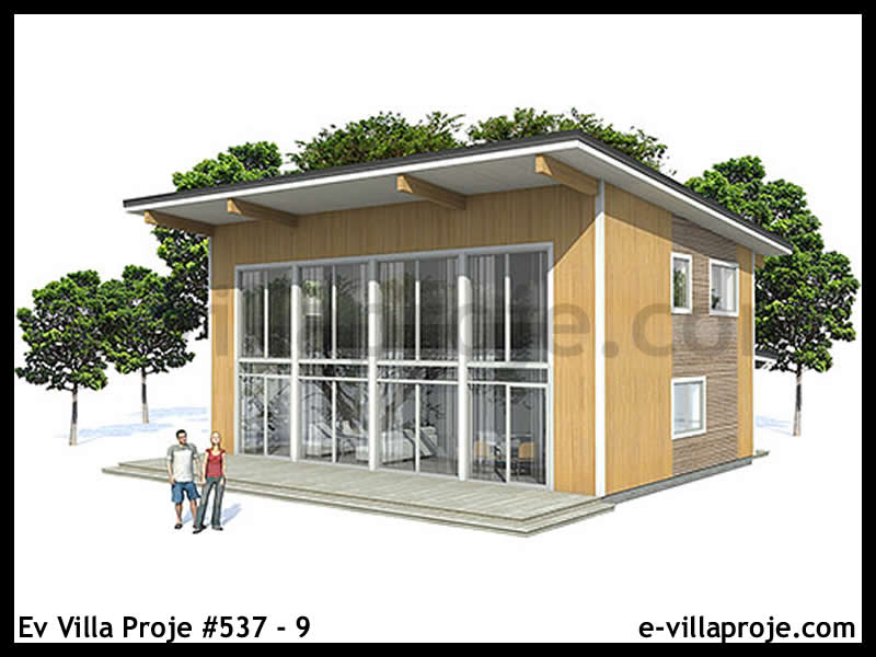 Ev Villa Proje #537 - 9 Çelik Villa Projesi 3D Mimari Tasarımı