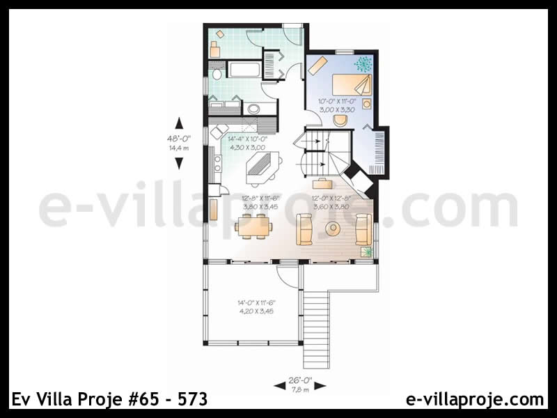 Ev Villa Proje #65 - 573 Çelik Ev Projesi - Görsel 2