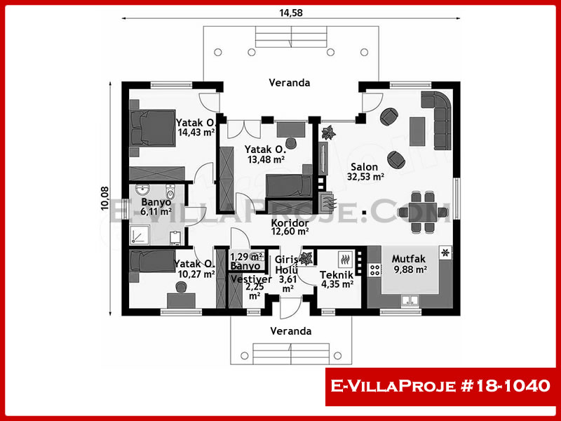Ev Villa Proje #18 - 1040 Çelik Ev Projesi - Görsel 2