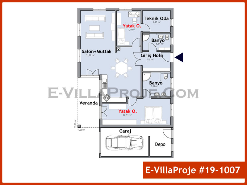 Ev Villa Proje #19 - 1007 Çelik Ev Projesi - Görsel 2
