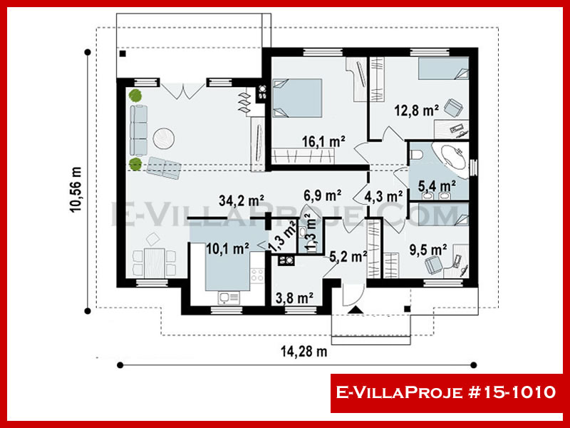 Ev Villa Proje #15 - 1010 Çelik Ev Projesi - Görsel 2