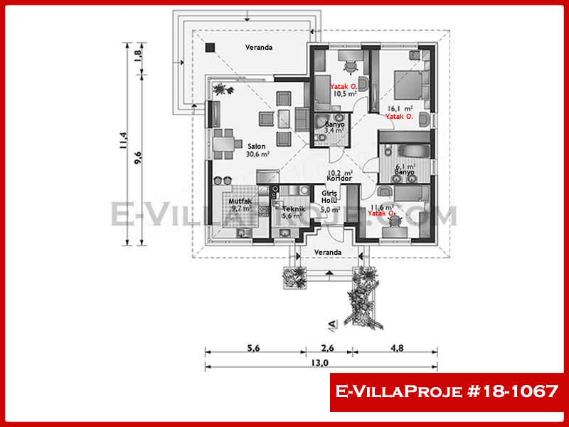 Ev Villa Proje #18 - 1067 Çelik Ev Projesi - Görsel 2