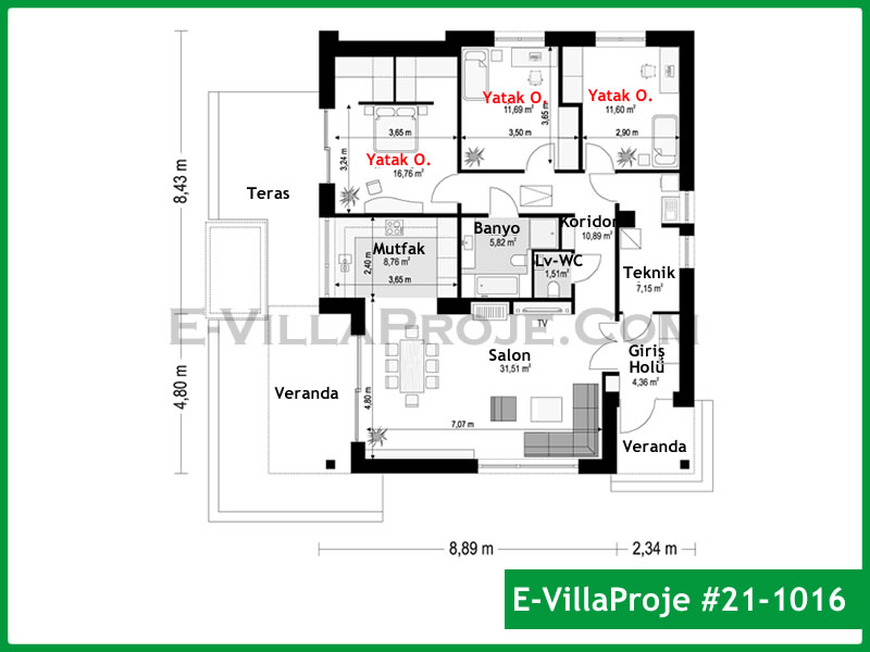 Ev Villa Proje #21 - 1016 Çelik Ev Projesi - Görsel 2