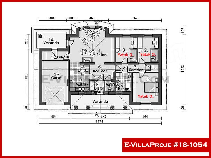 Ev Villa Proje #18 - 1054 Çelik Ev Projesi - Görsel 2