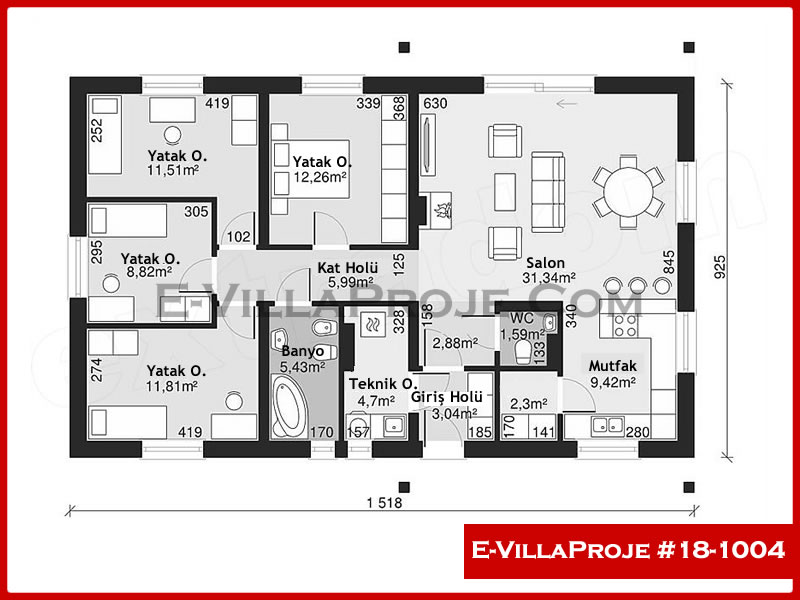 Ev Villa Proje #18 - 1004 Çelik Ev Projesi - Görsel 2