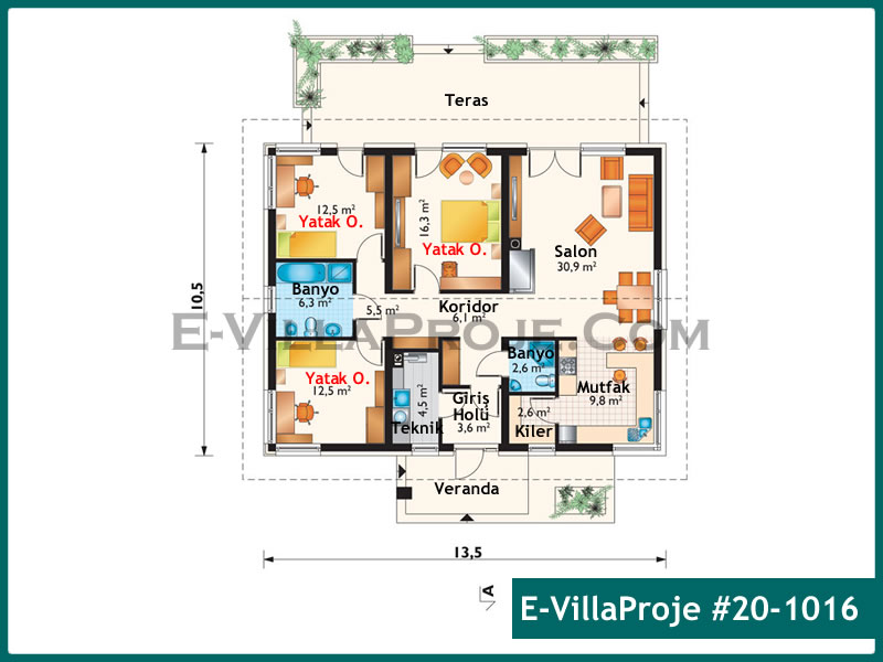 Ev Villa Proje #20 - 1016 Çelik Ev Projesi - Görsel 2