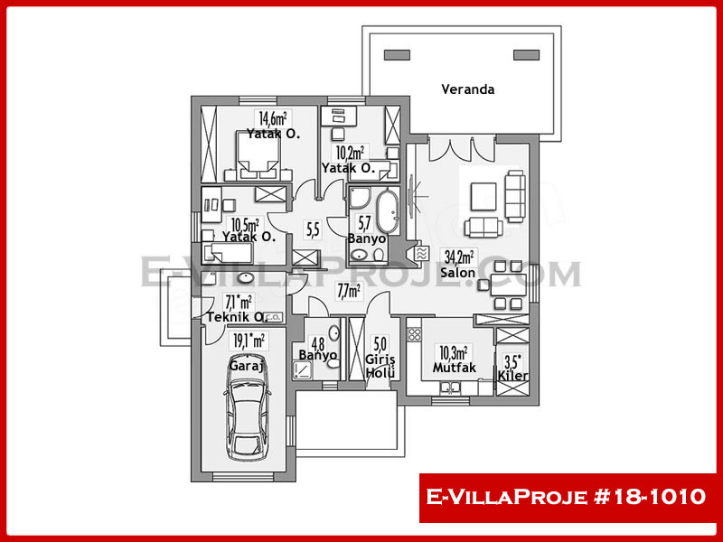 Ev Villa Proje #18 - 1010 Çelik Ev Projesi - Görsel 2