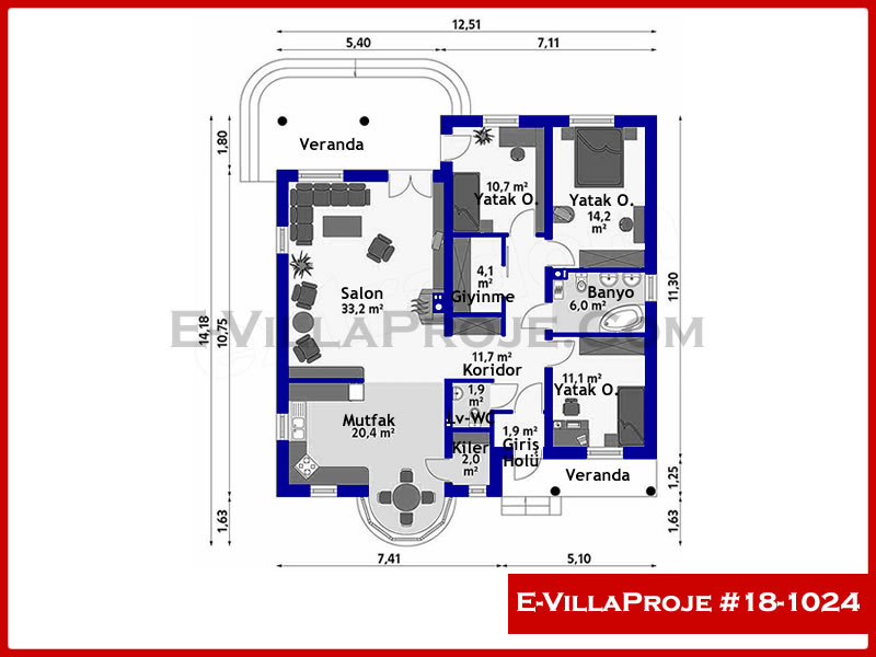 Ev Villa Proje #18 - 1024 Çelik Ev Projesi - Görsel 2