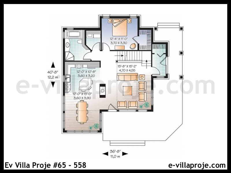 Ev Villa Proje #65 - 558 Çelik Ev Projesi - Görsel 2