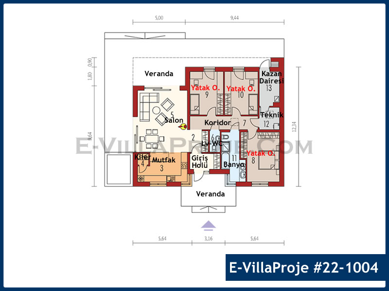 Ev Villa Proje #22 - 1004 Çelik Ev Projesi - Görsel 2