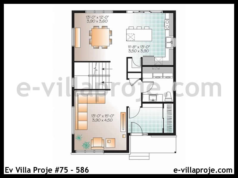 Ev Villa Proje #75 - 586 Çelik Ev Projesi - Görsel 2