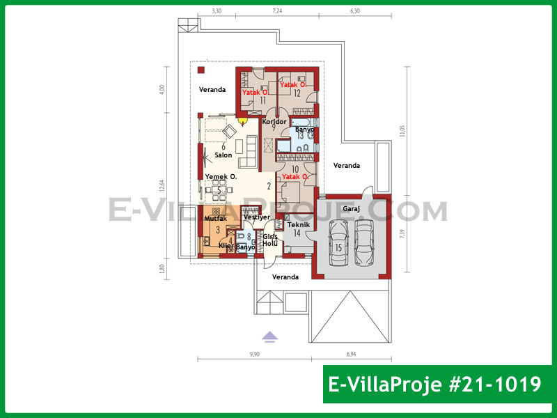 Ev Villa Proje #21 - 1019 Çelik Ev Projesi - Görsel 2