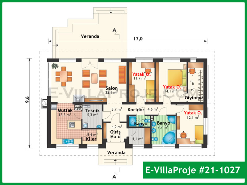 Ev Villa Proje #21 - 1027 Çelik Ev Projesi - Görsel 2