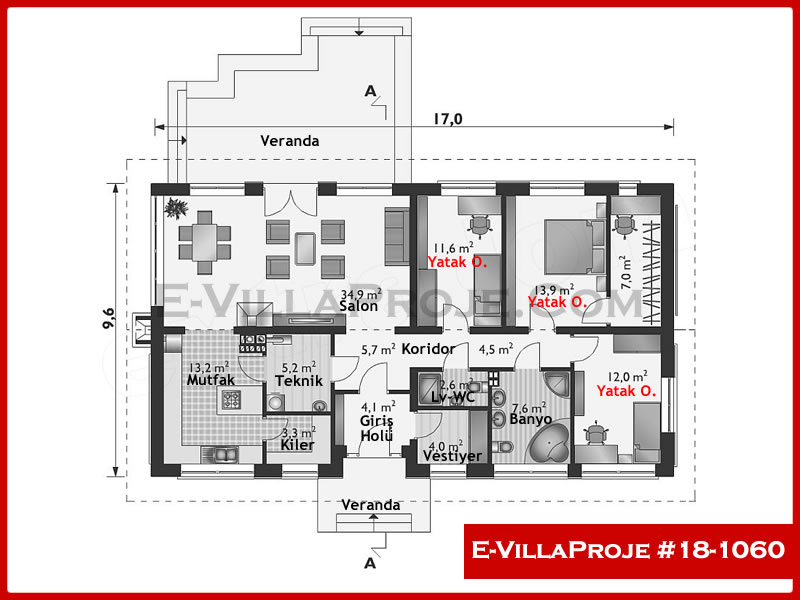 Ev Villa Proje #18 - 1060 Çelik Ev Projesi - Görsel 2