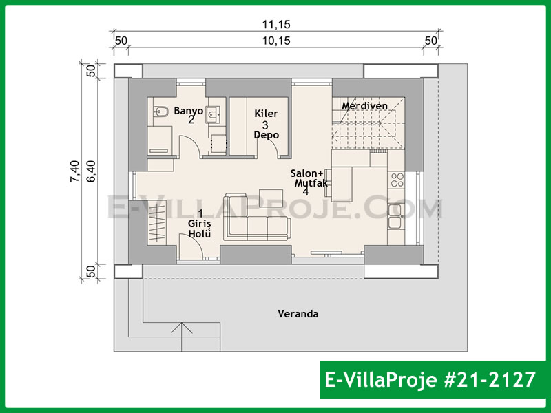 Ev Villa Proje #21 - 2127 Çelik Ev Projesi - Görsel 2