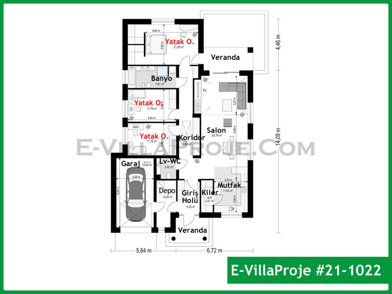 Ev Villa Proje #21 - 1022 Çelik Ev Projesi - Görsel 2
