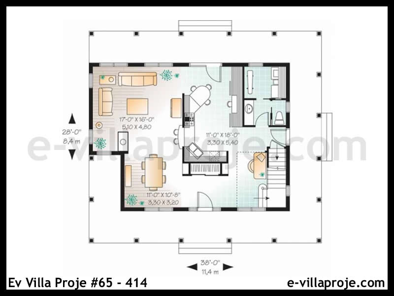 Ev Villa Proje #65 - 414 Çelik Ev Projesi - Görsel 2